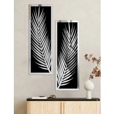 Wooden Factory  2 Parçalı Ev, Oturma Odası, Salon, Ofis, Yatak Odası Akrilik Pleksi Aynalı Palmiye Yapraklar