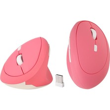 Valkyrie Y08 Dikey Kablosuz 2.4g Sessiz Şarjlı 6 Tuşlu Vertical Mouse 1600DPI 400MAH Pembe