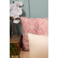 Dfn Wood Dfn Home Pink Pembe Kahverengi Beşli Kırlent Kılıfı