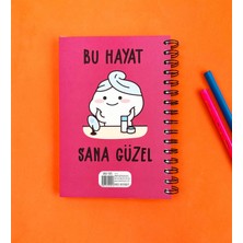 Giftmoda Bu Hayat Sana Güzel 21X14CM A5 Sketch Book - Eskiz Defteri - 270 gr - 36 Yaprak