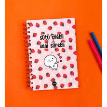 Giftmoda Sütü Çilekli 21X14CM A5 Sketch Book - Eskiz Defteri - 270 gr - 36 Yaprak