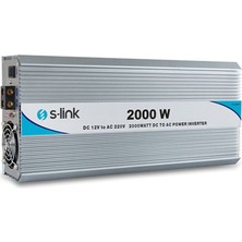 S-Link S-Lınk SL-2000W 2000W DC12V-AC230V Inverter Aksesuar Siyah