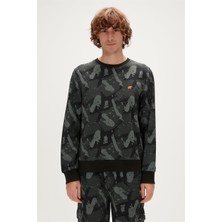 Bad Bear Hardy Crewneck Siyah Baskılı Erkek Sweatshirt
