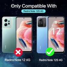 MTK Moveteck Xiaomi Redmi Note 12S Kılıf Soft Yumuşak Mat Slim Kaymaz Silikon Kapak + 9h Ekran Koruyucu Cam 2in1 Set