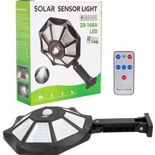 Powermaster ZB-168A Kumandalı 3 Kademeli 168 Smd Ledli Sensörlü Beyaz Solar Aydınlatma Var Profesyonel El Fenerleri Beyaz