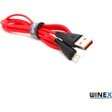 Global CA30 USB To Lightning Hızlı Data ve Şarj Kablosu 2.4A Kırmızı WNE0041