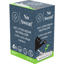 No Sweat Aktif Karbon Kedi Kumu Koku Giderici-Kokusuz-Toz Yapmaz-1 Kutu 5'LI-125 Gram