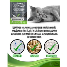 No Sweat Aktif Karbon Kedi Kumu Koku Giderici-Kokusuz-Toz Yapmaz-1 Kutu 5'LI-125 Gram