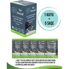 No Sweat Aktif Karbon Kedi Kumu Koku Giderici-Kokusuz-Toz Yapmaz-1 Kutu 5'LI-125 Gram