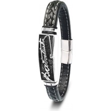 Hg.Aksesuar Kemal Atatürk Çelik ve Deri Bileklik