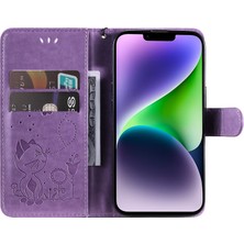 Xstep Case iPhone 15 Plus Case Cat Baskılı Deri Stand Cüzdan Telefon Kapağı (Yurt Dışından)