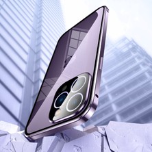 Xstep Case iPhone 15 Pro Max Çift Taraflı Temperli Cam + Metal Çerçeve Kılıf Manyetik Telefon Kapağı (Yurt Dışından)