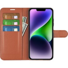 Xstep Case iPhone 15 Plus Standlı Telefon Kılıfı Pu Deri Litchi Doku Cüzdan Folyosu Flip Telefon Kapağı (Yurt Dışından)