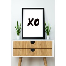 Artavessa Tek Parça Çerçeve Görünümlü Yazılı Mdf Tablo "xo"