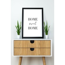 Artavessa Tek Parça Çerçeve Görünümlü Yazılı Mdf Tablo "home Sweet Home"