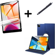 MobaxAksesuar Apple iPad Pro 12.9 3. 4. 5. 6. Nesil Kılıf Dönen Tablet Kilifi Ekran Koruyucu+Kalem 2018-2022