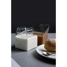 Angel Design 6 Adet Isıya Dayanıklı Borosilikat Süt Kutusu Bardak Kahve Sunum Bardağı 350 ml