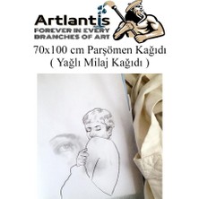 Artlantis Parşömen Kağıdı Milaj Kağıdı 70X100 cm 5 Adet Yağlı Çizim Kağıdı Parşumen Ince Kopya Kağıdı