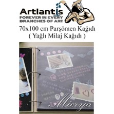 Artlantis Parşömen Kağıdı Milaj Kağıdı 70X100 cm 5 Adet Yağlı Çizim Kağıdı Parşumen Ince Kopya Kağıdı