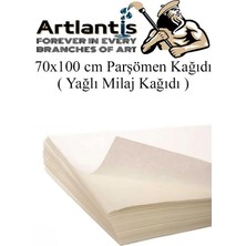 Artlantis Parşömen Kağıdı Milaj Kağıdı 70X100 cm 5 Adet Yağlı Çizim Kağıdı Parşumen Ince Kopya Kağıdı