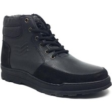 Üçlü %100 Hakiki Deri Erkek Günlük Kauçuk Kaymaz Taban  Rahat Içi Kürklü Kışlık Bot