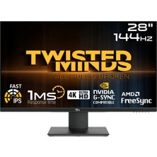 Twısted Mınds 28 TM28EUI UHD 4K 144Hz 1ms HDMI Dp Gsync Ps/xbox Rgb IPS Gaming Monitör