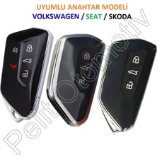 Pelit Otomotiv Skoda Octavia A8 2021+ Anahtar Kılıfı Silikon Mavi