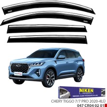 Replax Chery Tiggo 7/7 Pro 2020 Sonrası Kromlu Cam Rüzgarlığı 4lü