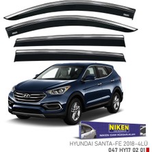 Replax Hyundai Santa Fe 2018 Sonrası Kromlu Cam Rüzgarlığı 4lü