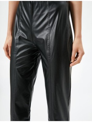 Koton Deri Görünümlü Skinny Pantolon