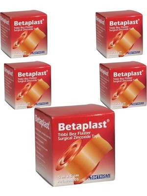 Muhtelif Betaplast - Bez Flaster 5cmx5mt Ref :505 - 5 Adet