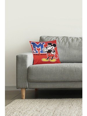 Özdilek Mickey Mouse Red Disney Lisanslı Dekoratif Yastık 40X40