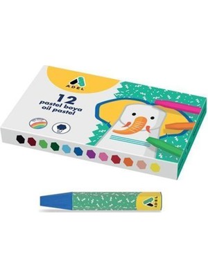 Adel Pastel Boya Karton Kutu Köşeli 12LI
