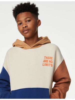 Marks & Spencer Renk Bloklu Kapüşonlu Sweatshirt