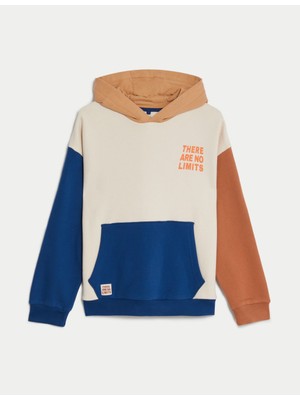 Marks & Spencer Renk Bloklu Kapüşonlu Sweatshirt