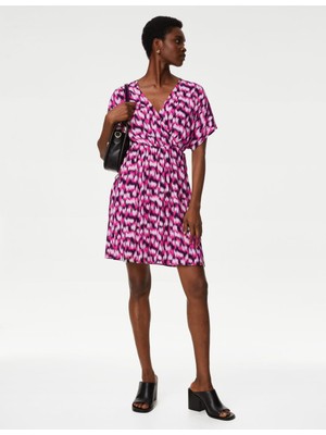 Marks & Spencer Regular Fit V Yaka Mini Elbise