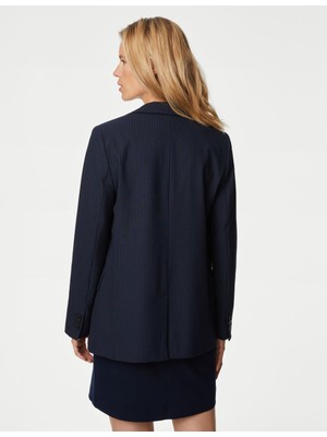 Marks & Spencer Relaxed Fit Çizgili Blazer Ceket