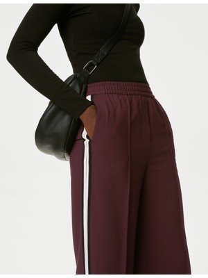 Marks & Spencer Şerit Detaylı Wide Leg Pantolon