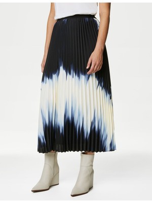 Marks & Spencer Ombre Pileli Midi Etek