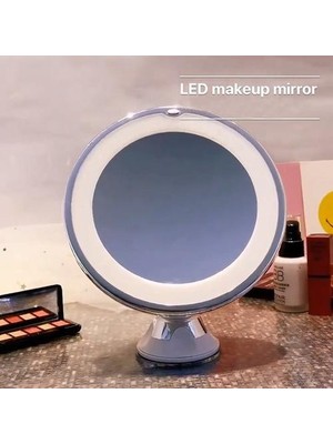 Haitn Banyo Aynası 10X Makyaj Vanity Ayna Banyoda LED Işıklı Taşınabilir El Kozmetik Büyütme Işık Aynalar | Banyo Aynaları (Yurt Dışından)