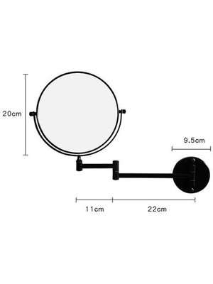 Haitn Banyo Aynası Banyo Güzellik Ayna Banyo Siyah Ayna Duvara Monte Makyaj Aynası Katlanır Büyüteç Duvara Monte Ayna | Banyo Aynaları (Yurt Dışından)