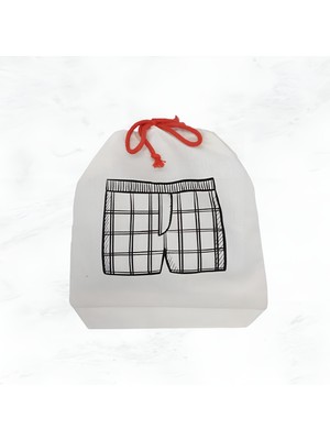 Moy Bag Moybag Boxer Baskılı Erkek Iç Çamaşırı Ham Bez Kese Çanta Bavul Düzenleyici Seyahat Kesesi