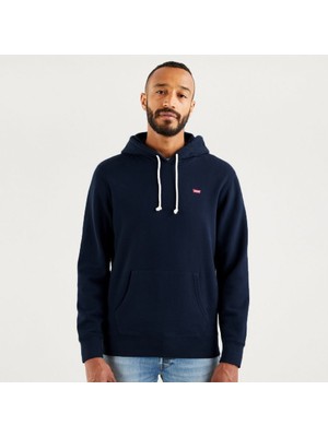 Levi's Erkek Lacivert Standart Fit Kapüşonlu Şardonlu Hoodie