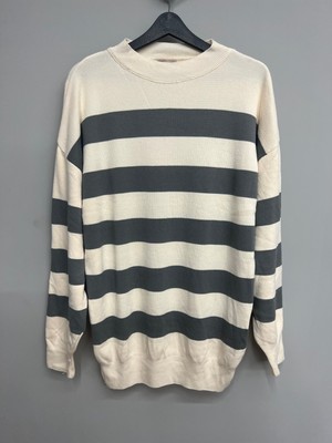 Sinhan Kadın Yuvarlak Yaka Çizgili Triko Tunik Kazak