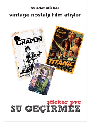 Mey Art 55 Adet Vıntage Nostalji Film Etiket Yüksek Kalite Sticker