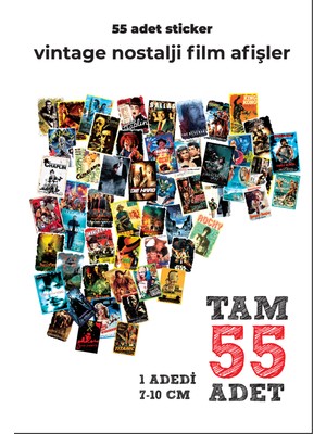 Mey Art 55 Adet Vıntage Nostalji Film Etiket Yüksek Kalite Sticker