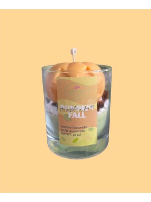 Mhyssa Natural Balkabağı Pumpkın Fall Dekoratif Mum/ Decoratıve Candle (Pumpkin, Cinnamon, Chocolate, Vanilla)