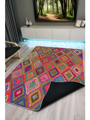 Halımax Drom Kaymaz Halı Makinede Yıkanabilir Şönil Kilim