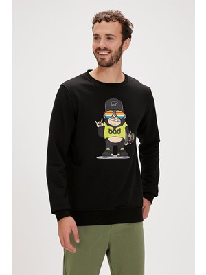 Bad Bear Funky Crewneck Erkek Siyah Sweatshirt 23.02.12.014-C01