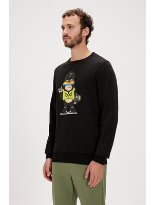 Bad Bear Funky Crewneck Erkek Siyah Sweatshirt 23.02.12.014-C01